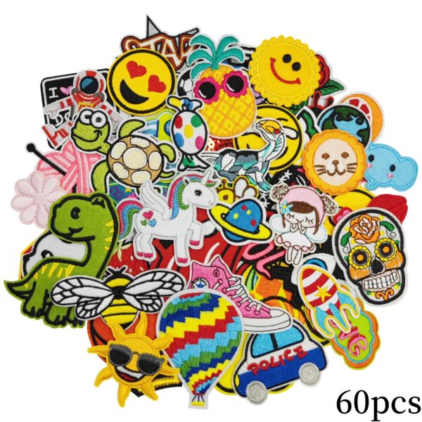 Wholesale New Cross-Border Hot-Selling Patch Set Embroider Patch Combination Embroider Stamp Cartoon Patch Animal Smiley Face Cloth Patch