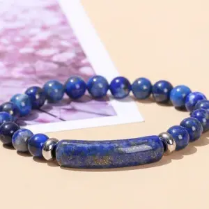 1a Natural Lapis Lazuli Bridge Bracelet / 8mm Long Tube 10 * 39mm