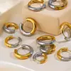 PVD Coated 18K Gold Plated Color Block 304 Stainless Steel Simple Style Commute Waterproof Non Tarnish Earrings