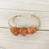 Retro Solid Color Natural Stone Bangle In Bulk