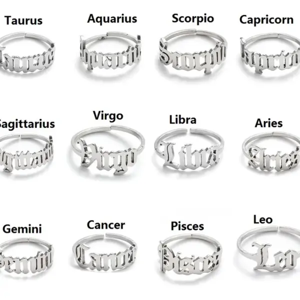 Wholesale Jewelry Retro Letter 201 Stainless Steel 18K Gold Plated Plating Open Ring