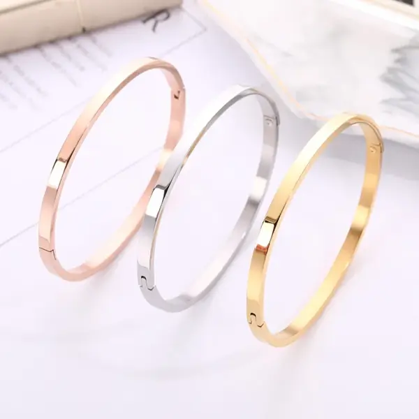 Wholesale Modern Style Solid Color Stainless Steel Bangle In Bulk