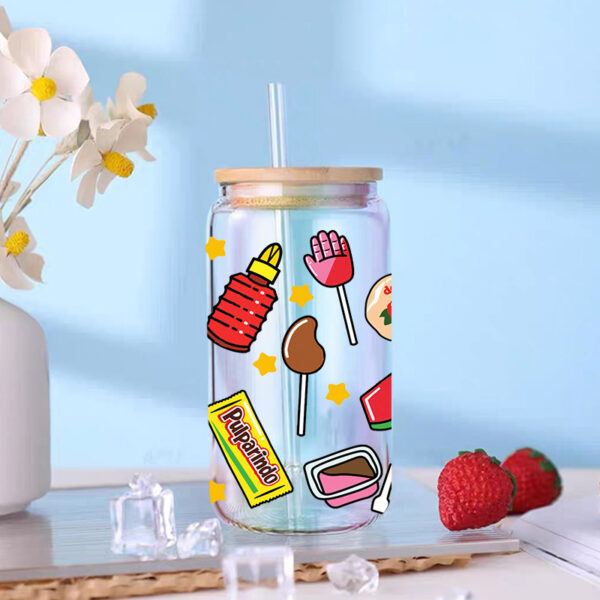 oly-32080021659af5e3d80cecf4be9333c1 Wholesale UV transfer sticker glass crystal label Crystal sticker cross-border special sticker for 16oz glass cup 23cmX11cm