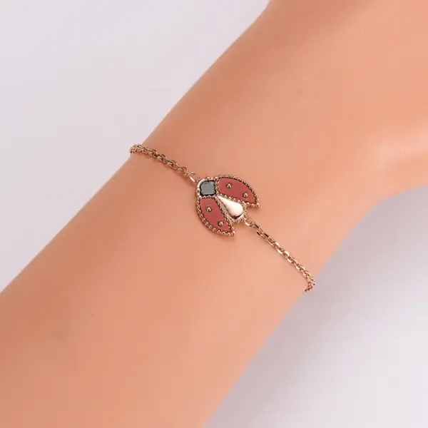 Wholesale Jewelry Elegant Cute Ladybugs 304 Stainless Steel Cable Chain Jewelry Set