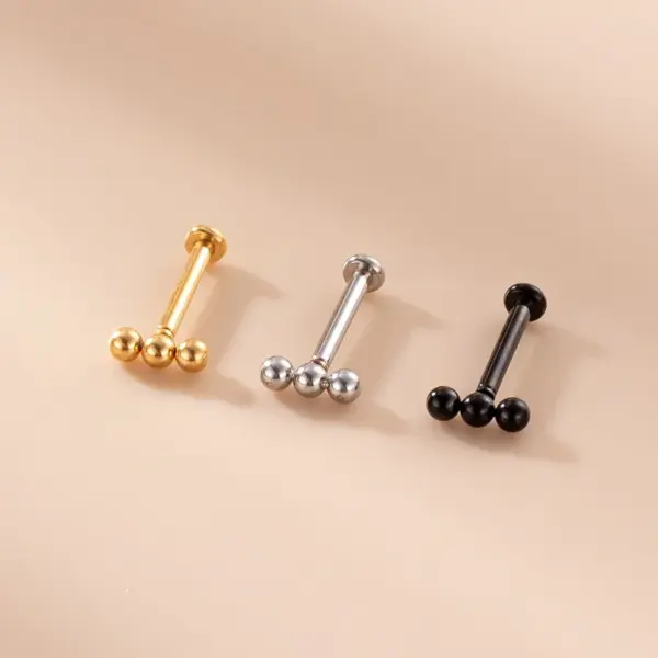1 Piece 316L Stainless Steel Lip Rings Geometric Waterproof Non Tarnish Surgical Steel