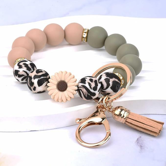 Wholesale Handmade Silicone Bead Bracelet Pendant Wristlet Keychain