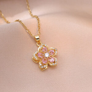 X2985 Pink Bauhinia Necklace