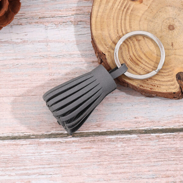 Wholesale Grey Reflective Tassel Night Light Luminous Leather PU Keychain Pendant European and American Cross-border Amazon