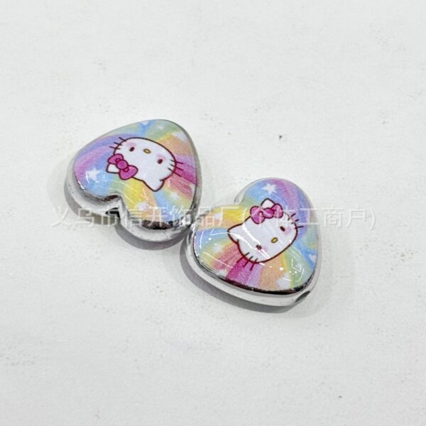 oly-3232c125fe4835e5d138f91b29e9ba49 Wholesale Through-hole silver-edged cartoon letter print heart beaded necklace