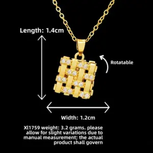 XL1759 Woven Square Necklace / Gold