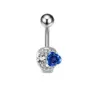 1 Piece Belly Rings Simple Style Color Block 304 Stainless Steel Inlay Zircon