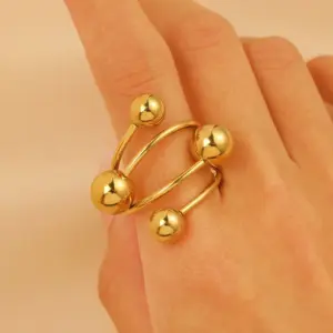 16 18K Real Gold Small Beads 7677