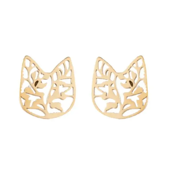 PVD Coated 18K Gold Real Gold Plated Geometric 304 Stainless Steel Fashion Waterproof Non Tarnish Ear Studs