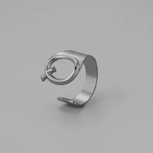 Silver Q Open Ring J382-43 / Adjustable Opening