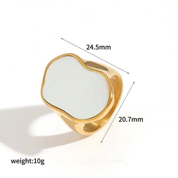 Wholesale PVD Coated Real Gold Plated 18K Gold Conch 304 Stainless Steel Vacation Classic Style Waterproof Non Tarnish Rings