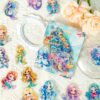 Wholesale Cross-border 30 laser bronzing cartoon hand-painted mermaid princess graffiti stickers DIY children's creative hand account
