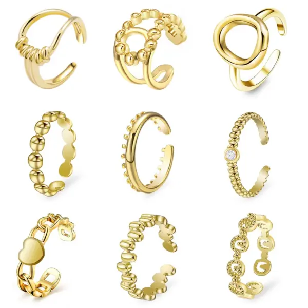 PVD Coated 18K Gold Real Gold Plated Geometric 304 Stainless Steel Simple Style Waterproof Non Tarnish