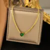 oly-324448adce566055415e12aa69b520a9 Wholesale PVD Coated Real Gold Plated 18K Gold Heart Shape 304 Stainless Steel Simple Style Waterproof Non Tarnish 304 Stainless Steel Necklace
