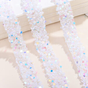 1 White [Sequin Star]] / 1.5cm double-layer hot melt adhesive geometric rhinestone drilling strip