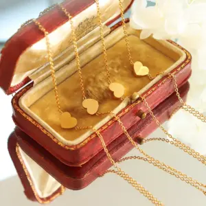 Wholesale PVD Coated Real Gold Plated 18K Gold Heart Shape 304 Stainless Steel Fashion Waterproof Non Tarnish 304 Stainless Steel Bracelets