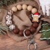 Wholesale Christmas Cute Silicone Beaded Keychain Bag Pendant Accessories Christmas Gift