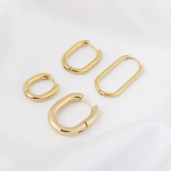 Single Fashion U Shape Stainless Steel Plating Earrings