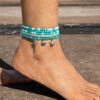 oly-325b4f5e232b49f5a332f63e9b8e2a50 Wholesale holiday style bohemian beaded stacked anklet starfish turtle shell pendant anklet five-piece set for women