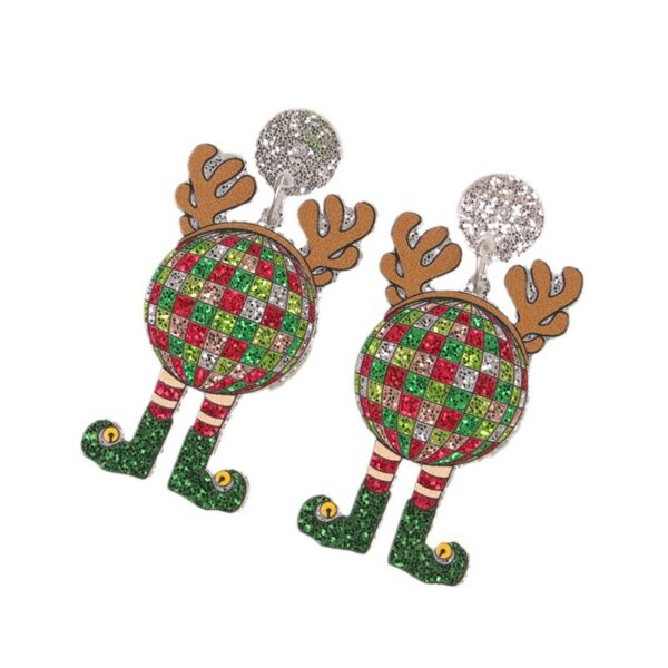 Wholesale Christmas Series Elk Gloves Acrylic Earrings