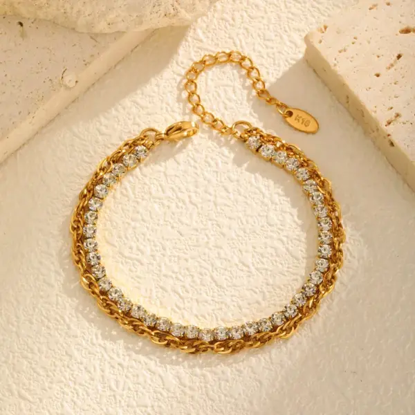 Wholesale PVD Coated Real Gold Plated 18K Gold Solid Color 201 Stainless Steel Elegant Shiny Waterproof Non Tarnish 201 Stainless Steel Lobster Trigger Clasp Closure Chain Bracelet