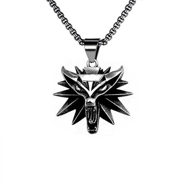 Wholesale 2025 New Hot Selling Aliexpress Hot Selling Jewelry Stainless Steel Wolf Head Pendant Men's Necklace Titanium Steel