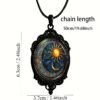 oly-3267b47bb974bf543f9f82ee42eb7979 Wholesale Charming Oval Glass Pendant Necklace-Sun and Moon Jewels in a Charming Black Frame