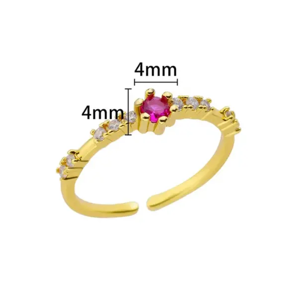 304 Stainless Steel Flower Zircon Simple Style Classic Style Open Rings