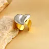 Wholesale PVD Coated Real Gold Plated 18K Gold Irregular Geometric Heart Shape 304 Stainless Steel Casual Retro Simple Style Waterproof Non Tarnish Open Rings