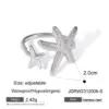 Wholesale Jewelry IG Style Modern Style Classic Style Starfish 304 Stainless Steel PVD Coated Plating Open Rings