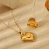 Wholesale Jewelry French Style Letter Heart Shape 304 Stainless Steel 18K Gold Plated Plating Locket Necklace
