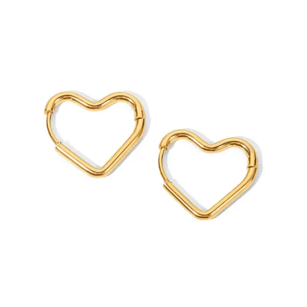 Wholesale Romantic Heart Shape Gold Plated 304 Stainless Steel PVD Coated Earrings