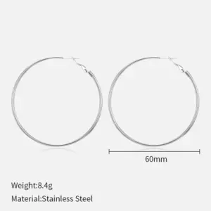 60mm Earrings-Steel Color