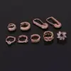Ear Cartilage Rings & Studs Geometric Copper Zircon