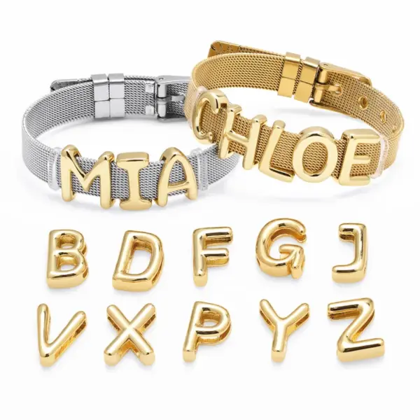 Copper 18K Gold Plated Plating Letter Bracelets