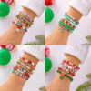 Wholesale Christmas versatile jewelry, Christmas tree heart polymer clay colorful beaded bracelet