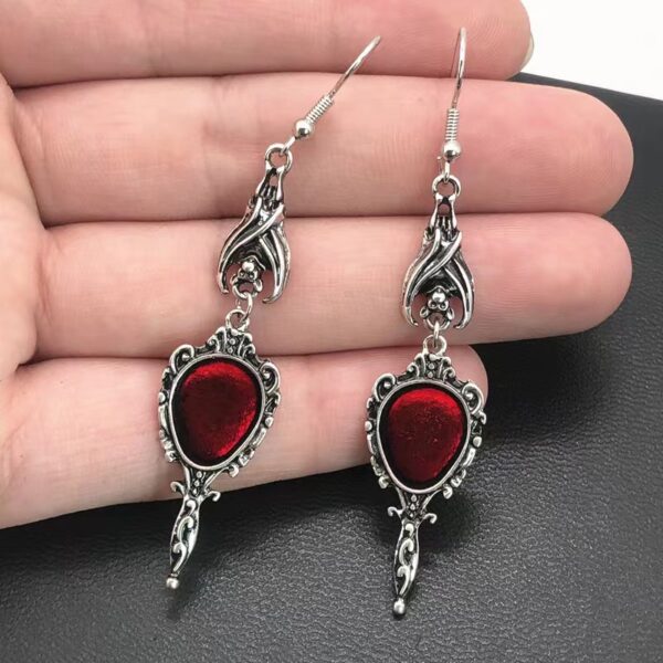 Wholesale European and American Explosions Halloween Earrings Dark Gothic Punk Style Coffin Heart Vampire Cross Earrings for Women