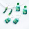 Wholesale New transparent acrylic vegetable cucumber earrings cute personality trend acrylic ear hook ins creative jewelry