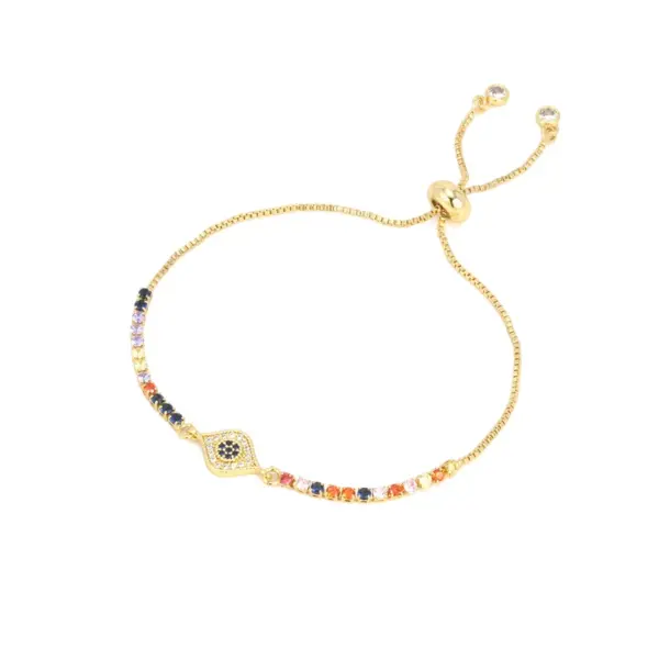 Wholesale Jewelry Fashion Geometric Copper Artificial Gemstones Diamond Bracelets