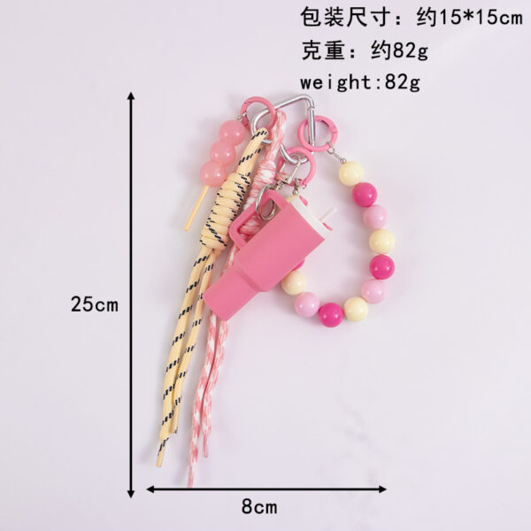 oly-3290cbce53e504e5e7a97d05b8804554 Wholesale Acrylic beaded bag charm, ice cream cup, lipstick keychain, lollipop charm