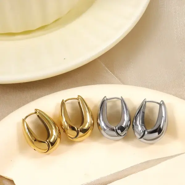 Wholesale 1 Pair Classic Style Commute Geometric Plating 304 Stainless Steel Earrings