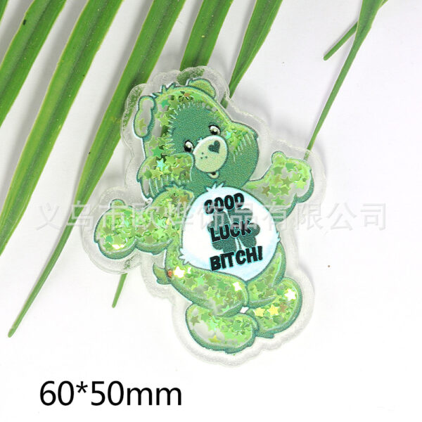 Wholesale cartoon quicksand bear bag acrylic pin DIY patch OLY Exclusive