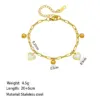 Wholesale 1 Piece Geometric Letter Butterfly Anklet 304 Stainless Steel Waterproof Non Tarnish Plastic PVD Coated Real Gold Plated 18K Women's Basic Simple Style Commute