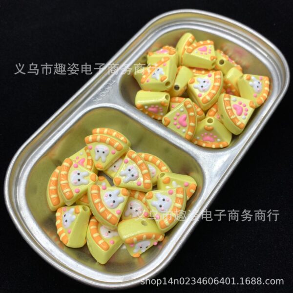 Wholesale 10pcs Rabbit and Bear Cake Heavy Oil Hand-Painted Beads