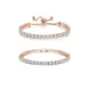 Wholesale Jewelry Elegant Geometric Copper Zircon Bracelets Box Chain Tennis Chain