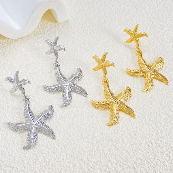 Wholesale Foreign trade summer seaside vacation retro simple ocean earrings European and American ins elegant starfish pendant earrings jewelry